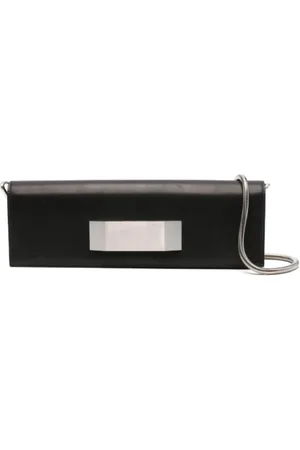 Rick Owens Tassen, Dames, Zwart, ONE Size, Zwarte leren clutch Baguette