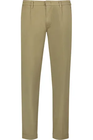RE-HASH Broeken, Heren, , W42, Katoen, Elastische Geplooide Chino
