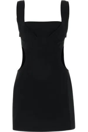 Marine Serre Kleedjes, Dames, Zwart, S, Polyester, Abito Korte Jurk
