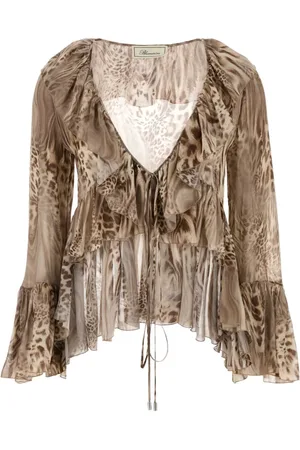 BLUMARINE Blouses & Shirts, Dames, Veelkleurig, S, Chiffon, Gedrukte chiffon blouse