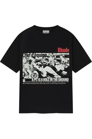 Rhude Tops, Heren, Veelkleurig, L, Zwarte T-shirts en Polos