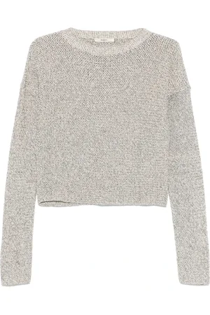 BARENA Truien, Dames, Grijs, M, Aura Gebreide Trui in Mouline Stijl