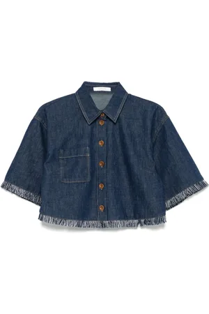 ZIMMERMANN Blouses & Shirts, Dames, Blauw, S, Denim, Indigo Classic Collar Shirt