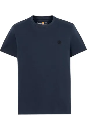 Timberland Tops, Heren, Blauw, XL, Katoen, River T-shirt, Blauw Marine, Outdoor Stijl