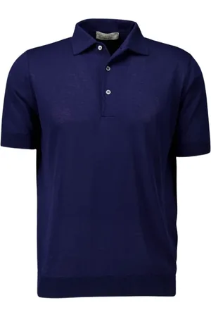 FILIPPO DE LAURENTIIS Tops, Heren, Blauw, L, Katoen, Polo Donkerblauw - 48 - Heren