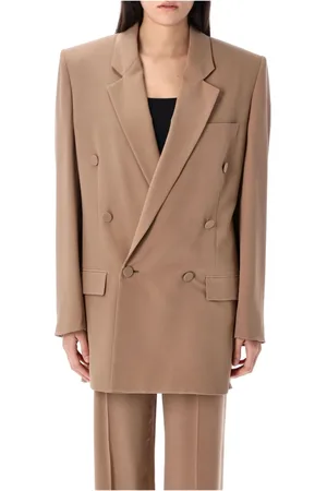 Saint Laurent Jassen, Dames, , S, Fonce Silk Crepe Jacket