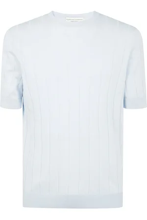 FILIPPO DE LAURENTIIS Truien, Heren, Blauw, L, Casual Ronde Hals Sweater