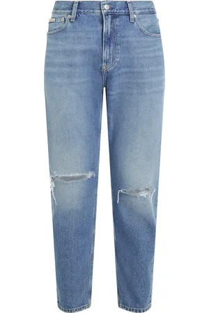 Calvin Klein Jeans, Heren, Blauw, W31, Katoen, Relaxed Fit High Waist Jeans