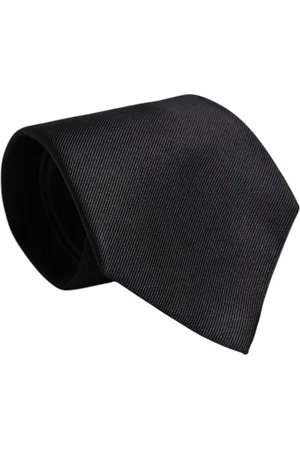 Dolce & Gabbana Accessoires, unisex, Zwart, ONE Size, Zwarte Zijden Verstelbare Stropdas