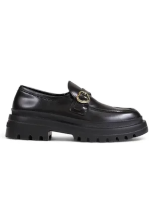 Moschino Schoenen, Dames, Zwart, 39 EU, Zwarte platte schoenen herfst/winter collectie