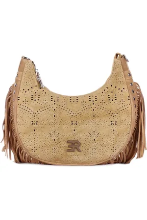 ERMANNO SCERVINO Tassen, Dames, , ONE Size, Leer, Gewatteerde Franje Studs Schoudertas