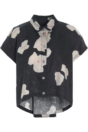 Bitte Kai Rand Blouses & Shirts, Dames, Zwart, XL, Linnen, Roze Pansy Harukaze Shirt