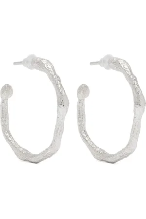 FORTE FORTE Accessoires, Dames, Wit, ONE Size, Sculptuur Hoepel Oorbellen