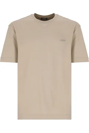 Ermenegildo Zegna Tops, Heren, , S, Katoen, Katoenen T-shirt met Geborduurd Logo