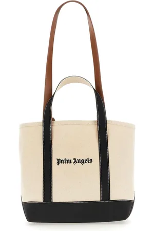 Palm Angels Tassen, Dames, Wit, ONE Size, Katoen, Logo Tas, Gemaakt in Italië