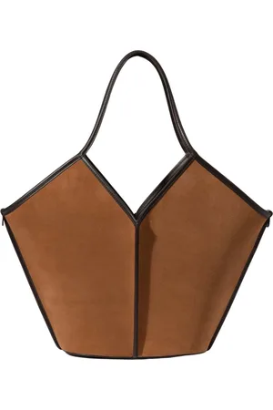 Hereu Tassen, Dames, Bruin, ONE Size, Suède, Suède Tote Bag met Verwijderbare Pouch