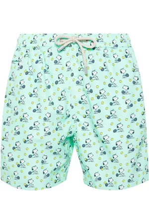 MC2 SAINT BARTH Badkleding, Heren, Groen, M, Snoopy Tennis Swim Shorts