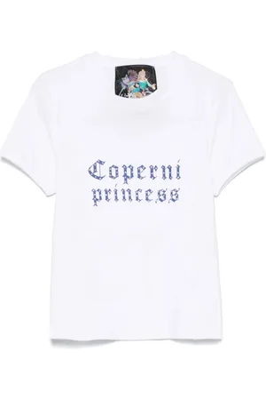 COPERNI Tops, Dames, Wit, S, Wit Logo Crew Neck T-shirt