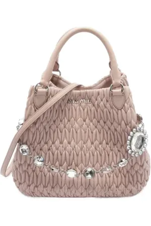 Miu Miu Pre-owned, Dames, Roze, ONE Size, Leer, Tweedehands leren handtassen