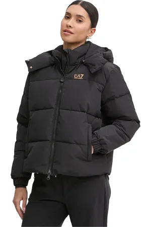 EA7 Jassen, Dames, Zwart, L, Polyester, Bomberjack in Zwart