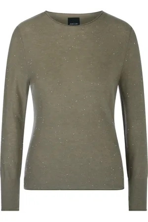 Marc Cain Truien, Dames, Groen, L, Wol, Paillet Wollen Trui