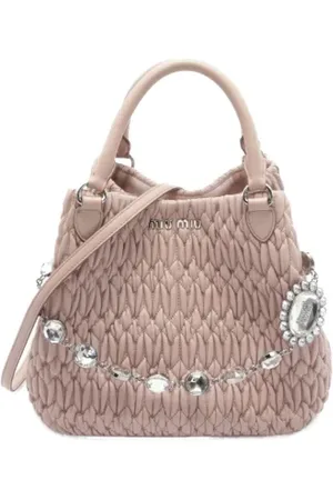 Miu Miu Pre-owned, Dames, Roze, ONE Size, Leer, Tweedehands leren handtassen