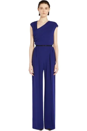 Max Mara Jumpsuits & Playsuits, Dames, Blauw, M, Gedrapeerde Cady Jumpsuit