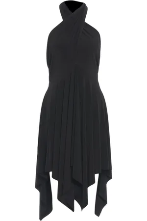 Norma Kamali Kleedjes, Dames, Zwart, M, Zwarte Halternek Mini Jurk