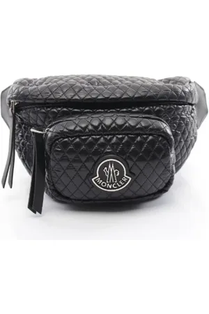 Moncler Pre-owned, Dames, Zwart, ONE Size, Pre-owned Canvas shoulder-bags