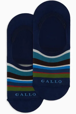 Gallo Ondergoed, unisex, Veelkleurig, M, Katoen, Unisex blauwe katoenen onzichtbare sokken met strepen