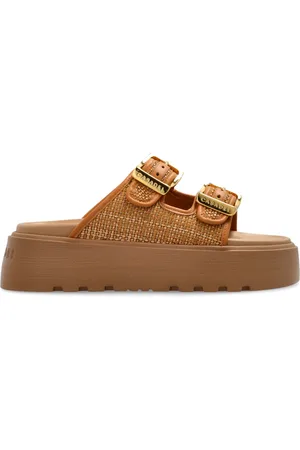 Casadei Schoenen, Dames, Bruin, 41 EU, Leer, Plateau sandalen