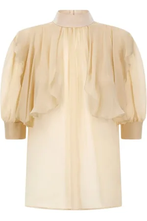 Roberto Cavalli Blouses & Shirts, Dames, , S, High-neck transparante blouse