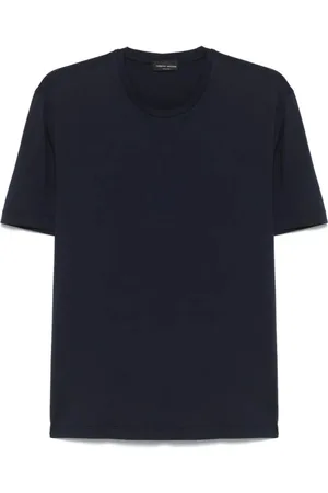 Roberto Collina Tops, Heren, Blauw, M, Heren Crewneck Sweater