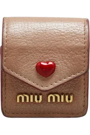 Miu Miu Pre-owned, Dames, Roze, ONE Size, Leer, Pre-owned Leather key-holders