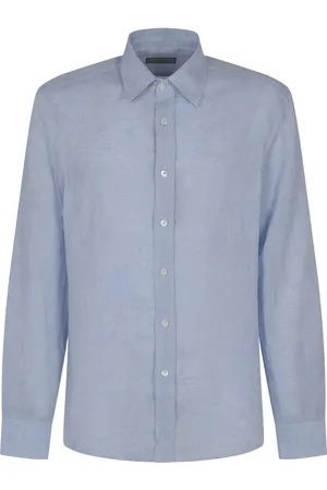 CANALI Overhemden, Heren, Blauw, 3Xl, Blauwe Sportoverhemden