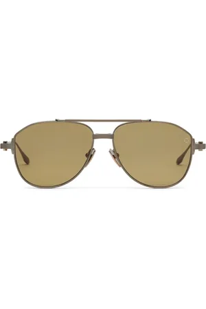 AKONI Accessoires, Heren, Grijs, ONE Size, Helios Antiek Goud Pilot Zonnebril