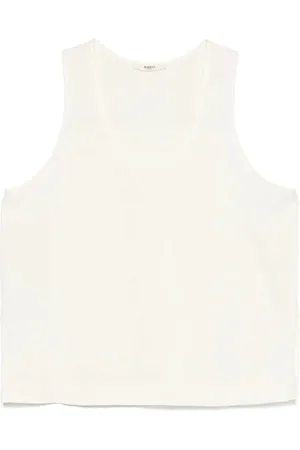 BARENA Tops, Dames, , S, Linnen, Elegante mouwloze top in ivoor met V-hals