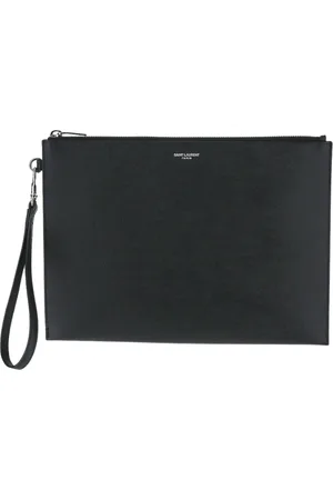 Saint Laurent Tassen, Dames, Zwart, ONE Size, Leer, Leren Tablet Houder Rits Sluiting
