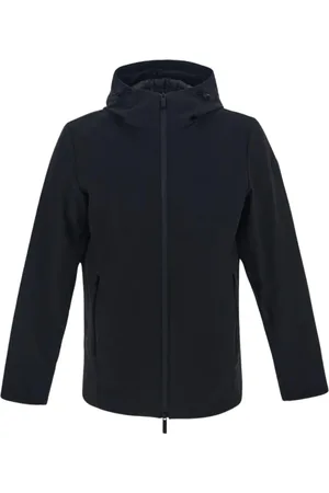 Woolrich Jassen, Heren, Blauw, M, Polyester, Melton Blauwe Softshell Jas