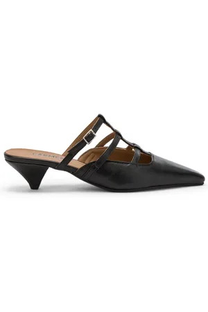 carmens Schoenen, Dames, Zwart, 41 EU, Leer, Demi Bandjes