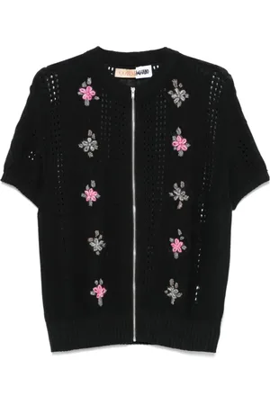 MAGLIANO Truien, Heren, Zwart, S, Zwarte Zip-Up Sweater met Voorrits