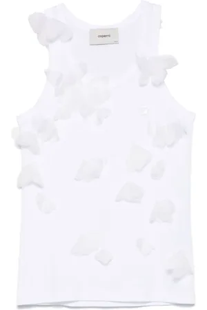 COPERNI Tops, Dames, Wit, S, Katoen, Witte Vlinder Tanktop