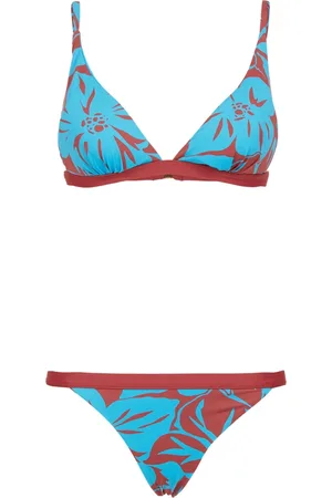 Gallo Badkleding, Dames, Veelkleurig, M, Lichtblauwe zeilbikini voor dames met bloemenpatroon