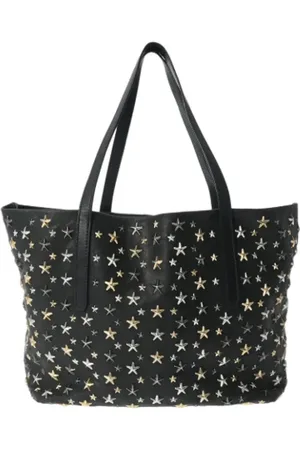 Jimmy Choo Pre-owned, Dames, Zwart, ONE Size, Leer, Tweedehands leren schoudertassen