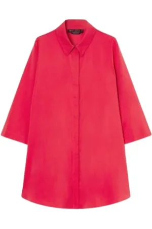 Persona by Marina Rinaldi Blouses & Shirts, Dames, Rood, L, Katoen, Rode Tuniek Blouse Shirt Stijlvol