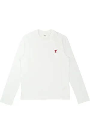 Ami Tops, Heren, Wit, L, Katoen, Longsleeve T-shirt van katoen