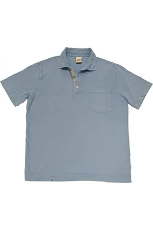 BOB der Bär Tops, Heren, Blauw, M, Katoen, Blauw jeans poloshirt met zak