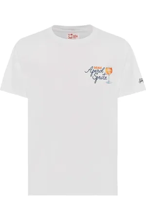 MC2 SAINT BARTH Tops, Heren, Wit, M, Katoen, Katoenen T-Shirt met korte mouwen en zijprint