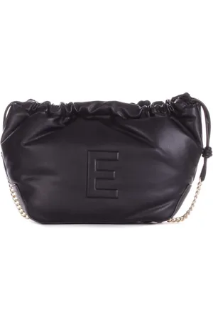 ERMANNO SCERVINO Tassen, Dames, Zwart, ONE Size, Leer, Zwarte dames tas met voorlogo