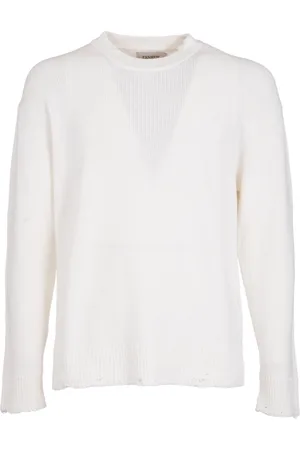 LANEUS Truien, Heren, , L, Katoen, Sweater met Distressed Neckline